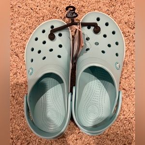 BNWT Crocband Aqua Crocs- W9/M7